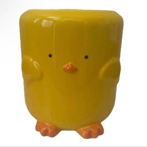 Easter Chick Ceramic Yellow Candy Jar Vase 6” X 5” No Lid